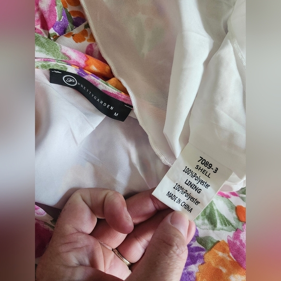 Pretty Garden Bright Floral V-Neck With Tie Knot Ruffle Dress - Picture 5 of 5